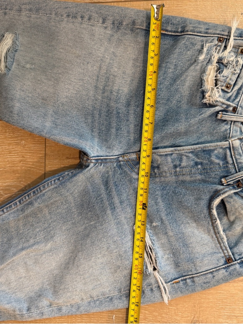 GRLFRND Light Blue Distressed Slim Straight Jeans - Picture 3 of 9